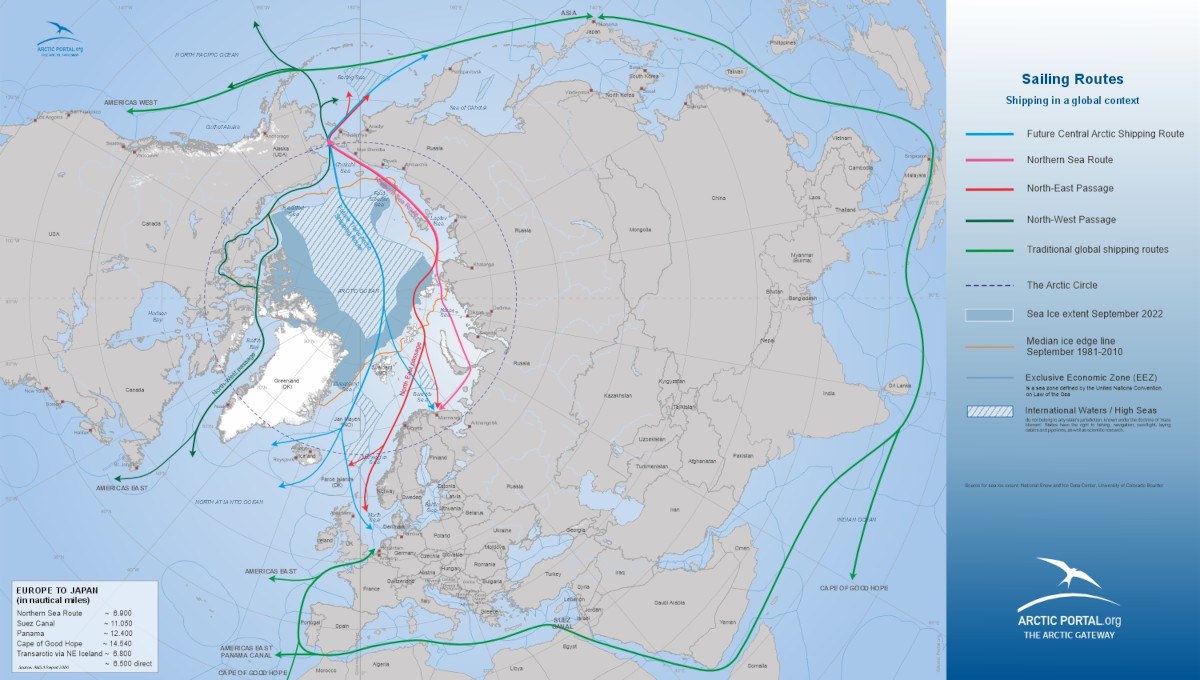 Arctic Portal Map - Shipping routes in a global context