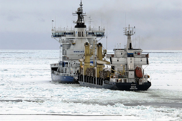 Arctia's multipurpose icebreaker Otso escorting Mirva