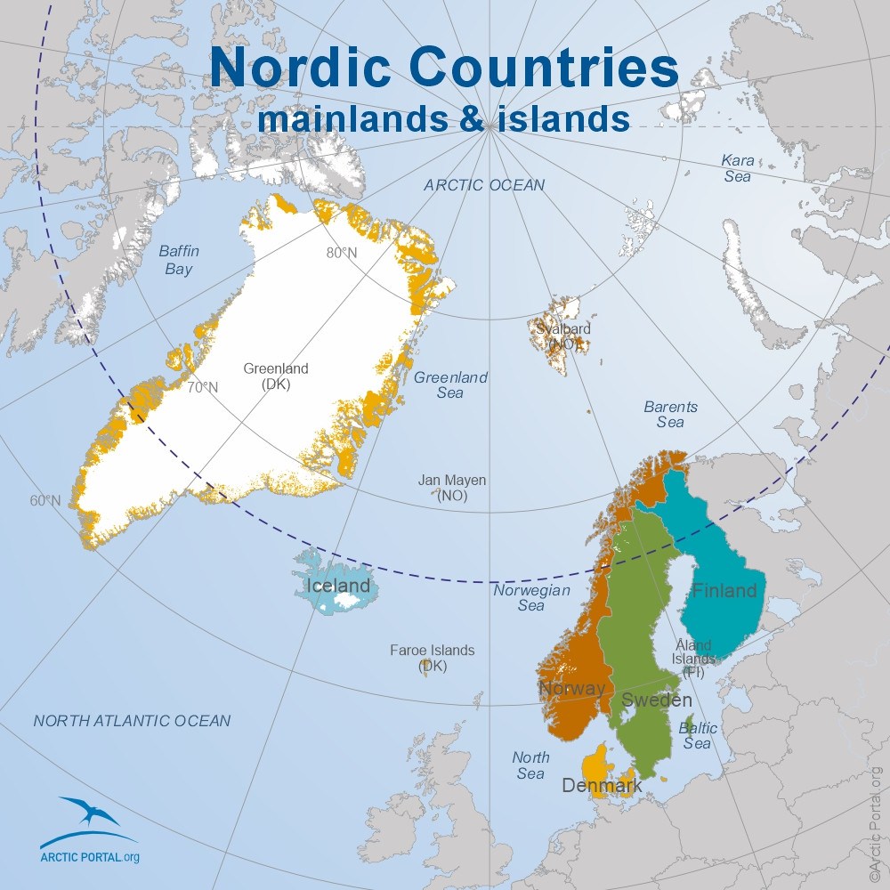 Nordic Countries - World Map