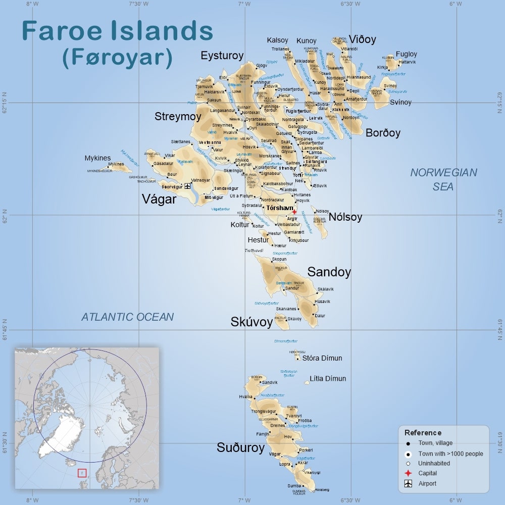 Faroe Islands world map