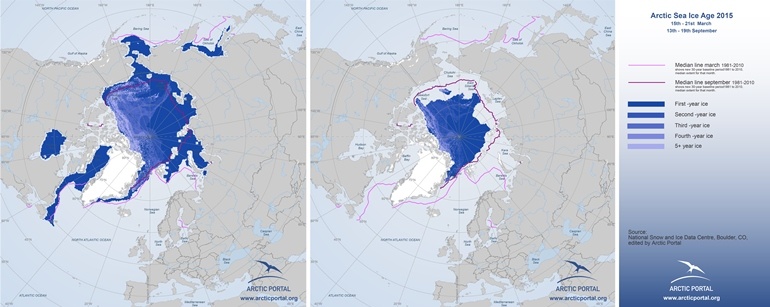 Arctic Portal Map - Arctic Sea Ice Age 2015