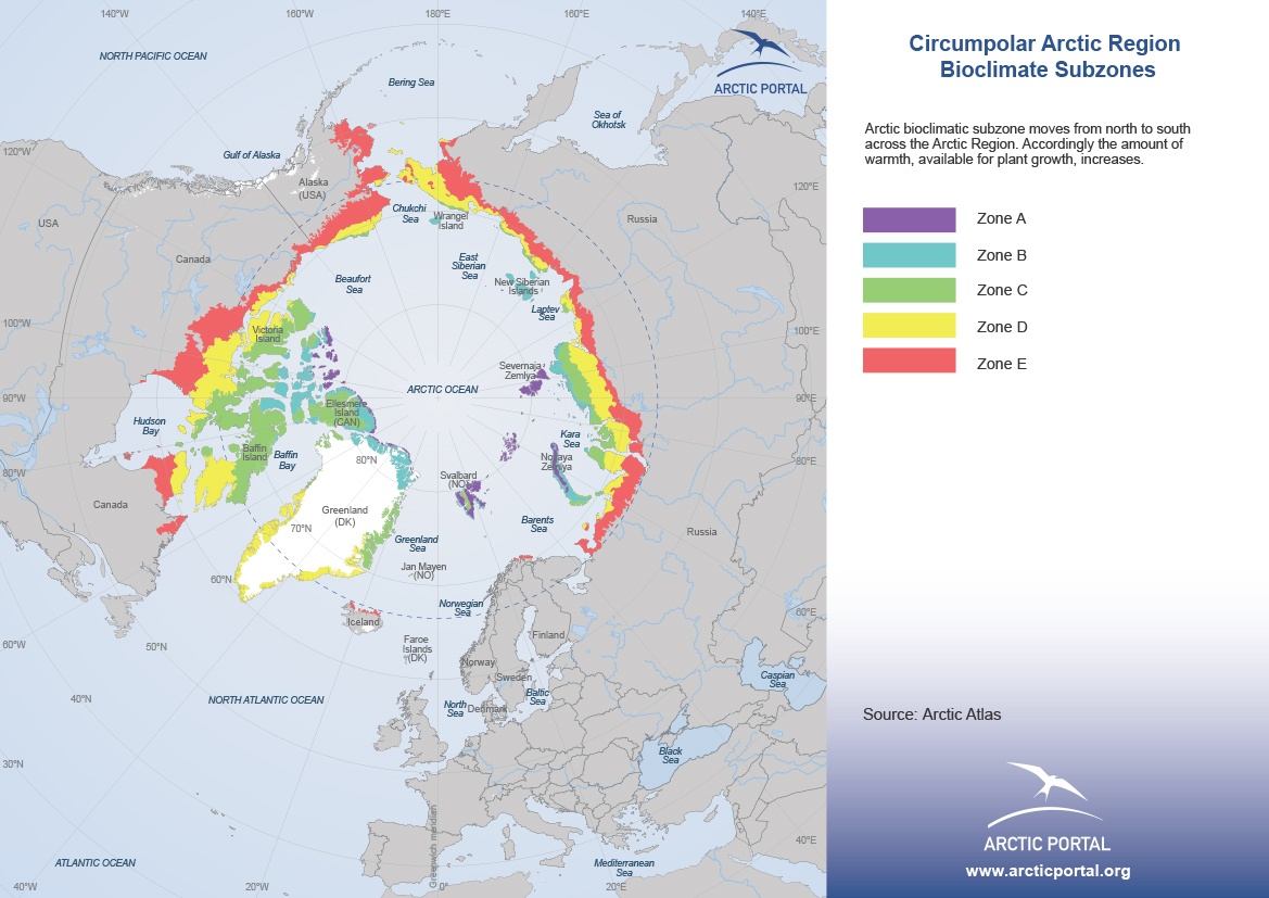 Arctic Portal Map - Bioclimate Subzones