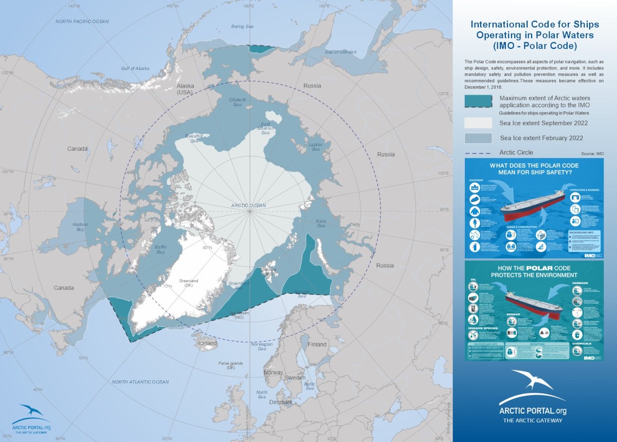 Map: International Code for Ships Operating in Polar Waters (IMO - Polar Code)