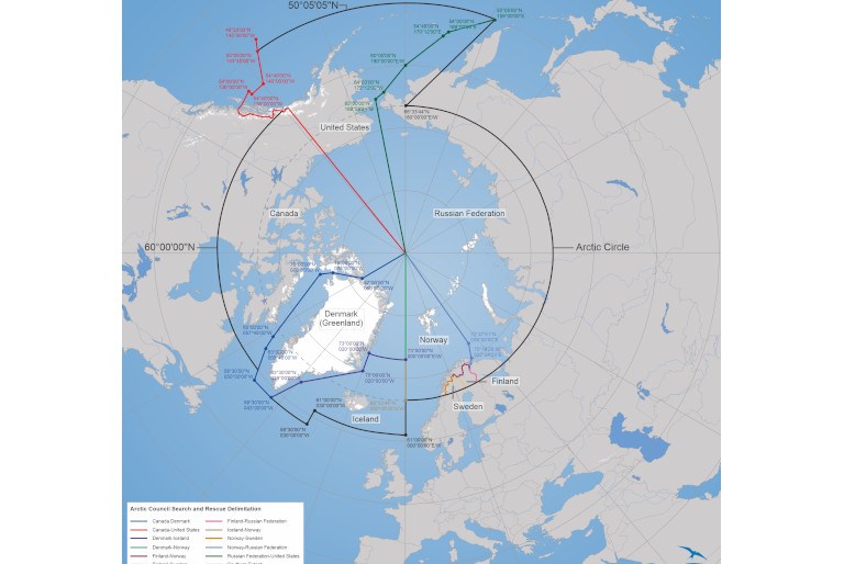 Arctic Portal Map - Search and Rescue Delimitation, Europe