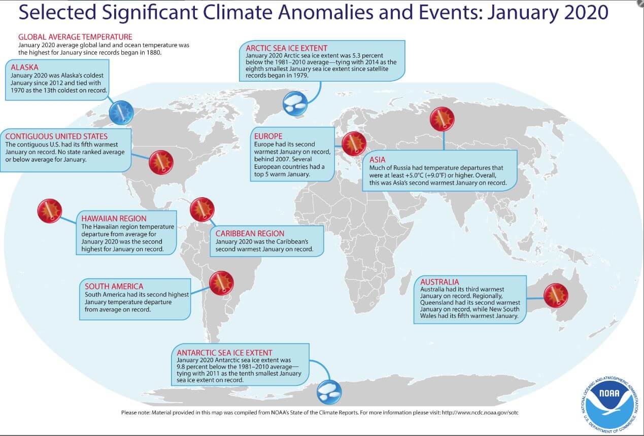 Selected Significant Climate Anomalies and Events January 2020