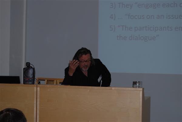 Lassi Heininen speaking during the APECS meeting, Fri. 07.09, photo by J-E Kukko