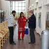 Waliul Hasanat, Nafisa Yeasmin and Prof. Gudmundur Alfresson discussing in the Arktikum hall, photo by Joonas Vola