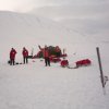 The group setting up camp