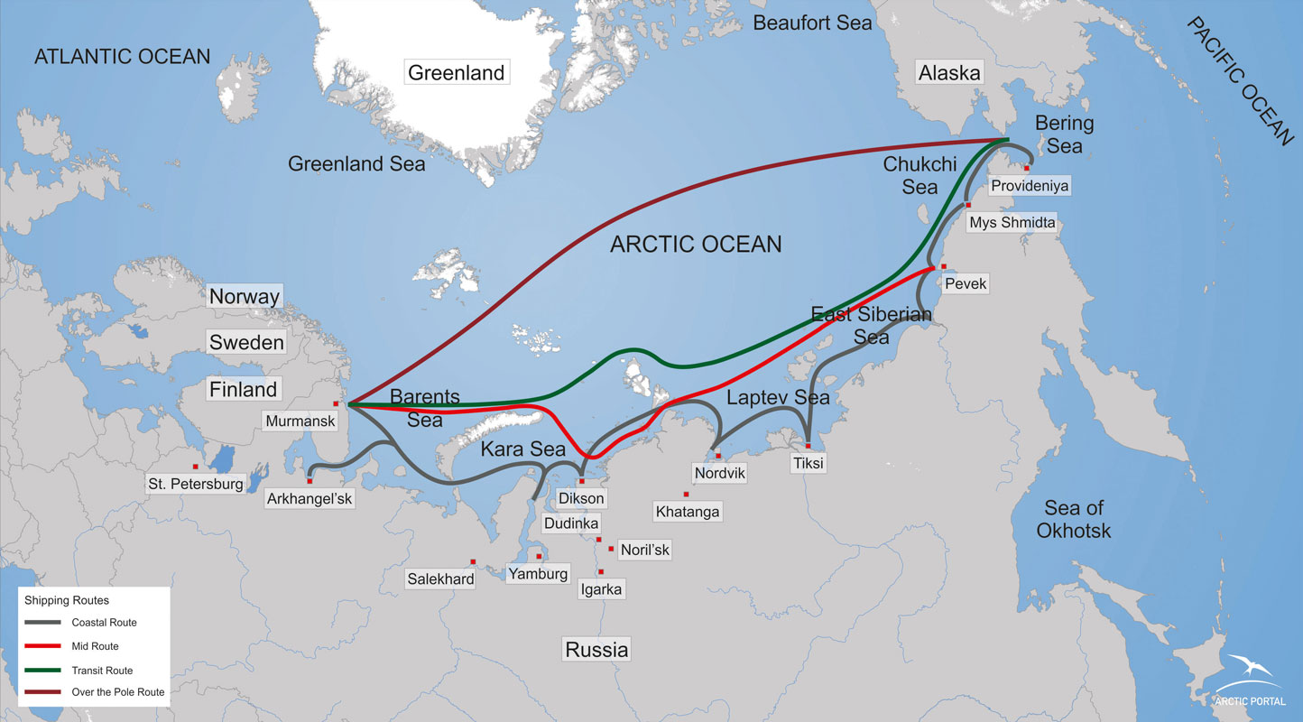 Map of The North Eastern Sea Route