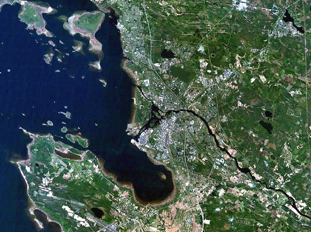 Satellite view of Oulu, Finland