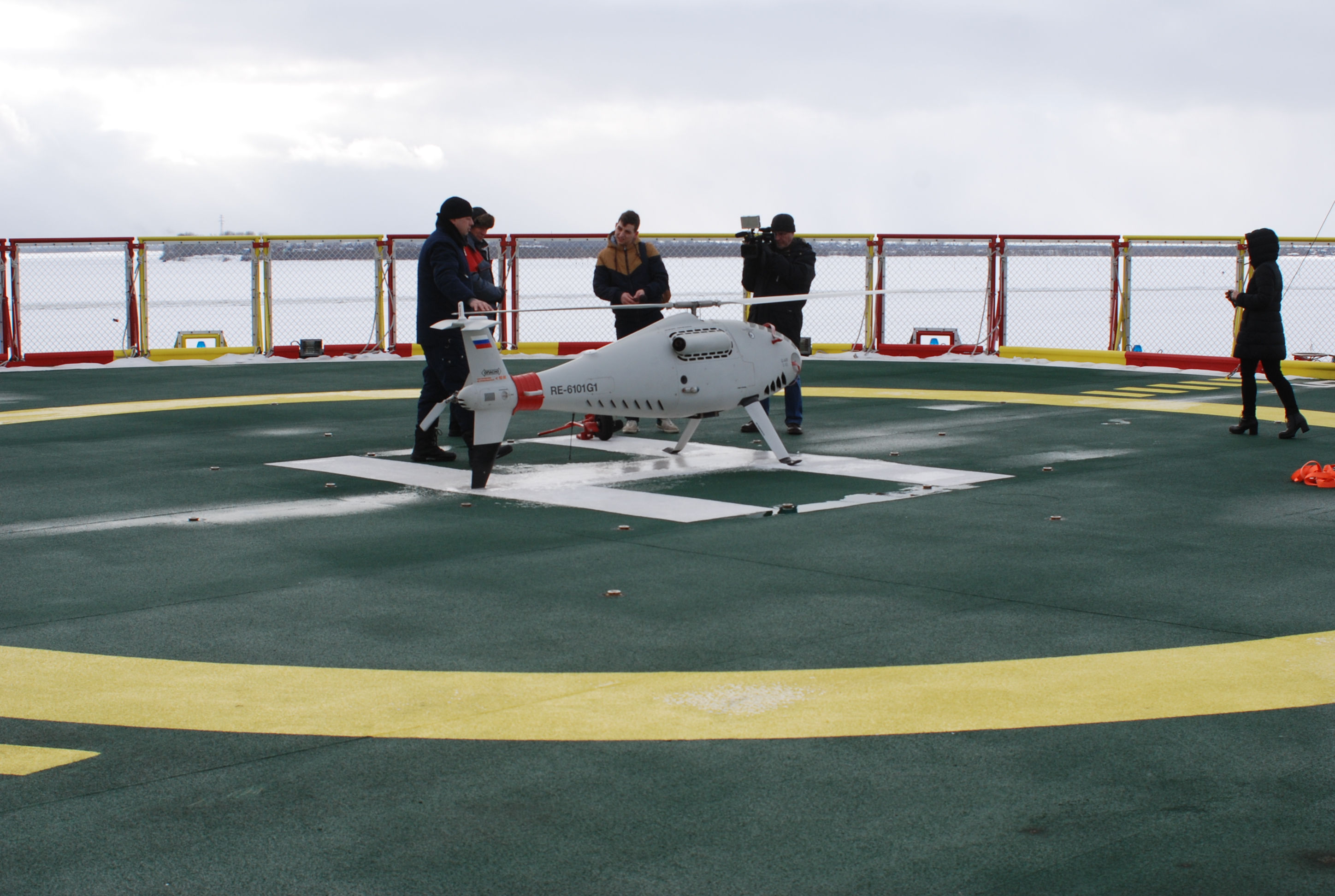 Scientists at work onboard an icebreaker