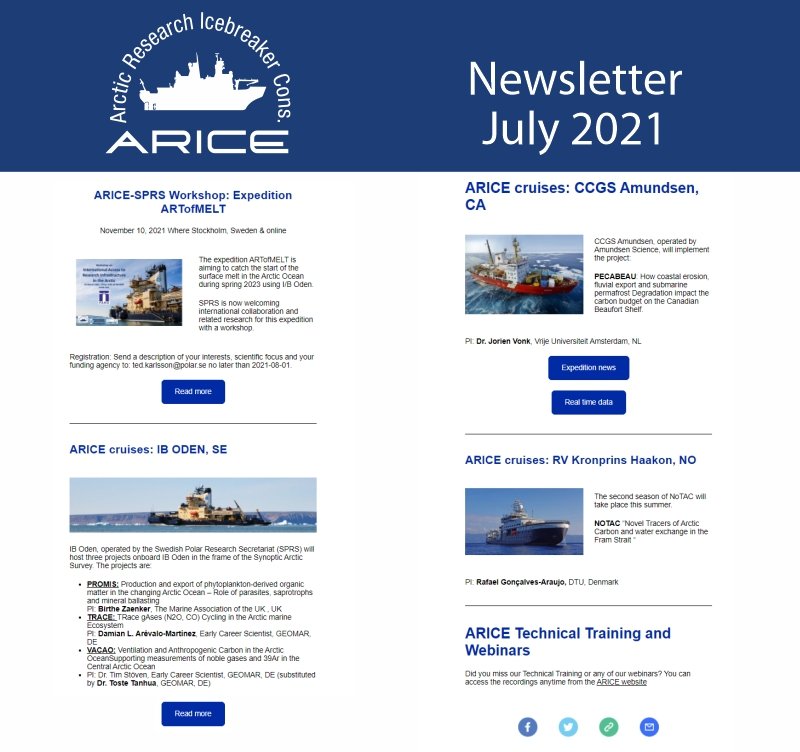 ARICE newsletter for July 2021