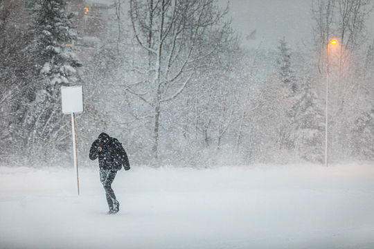 Snowy Weather in Iceland