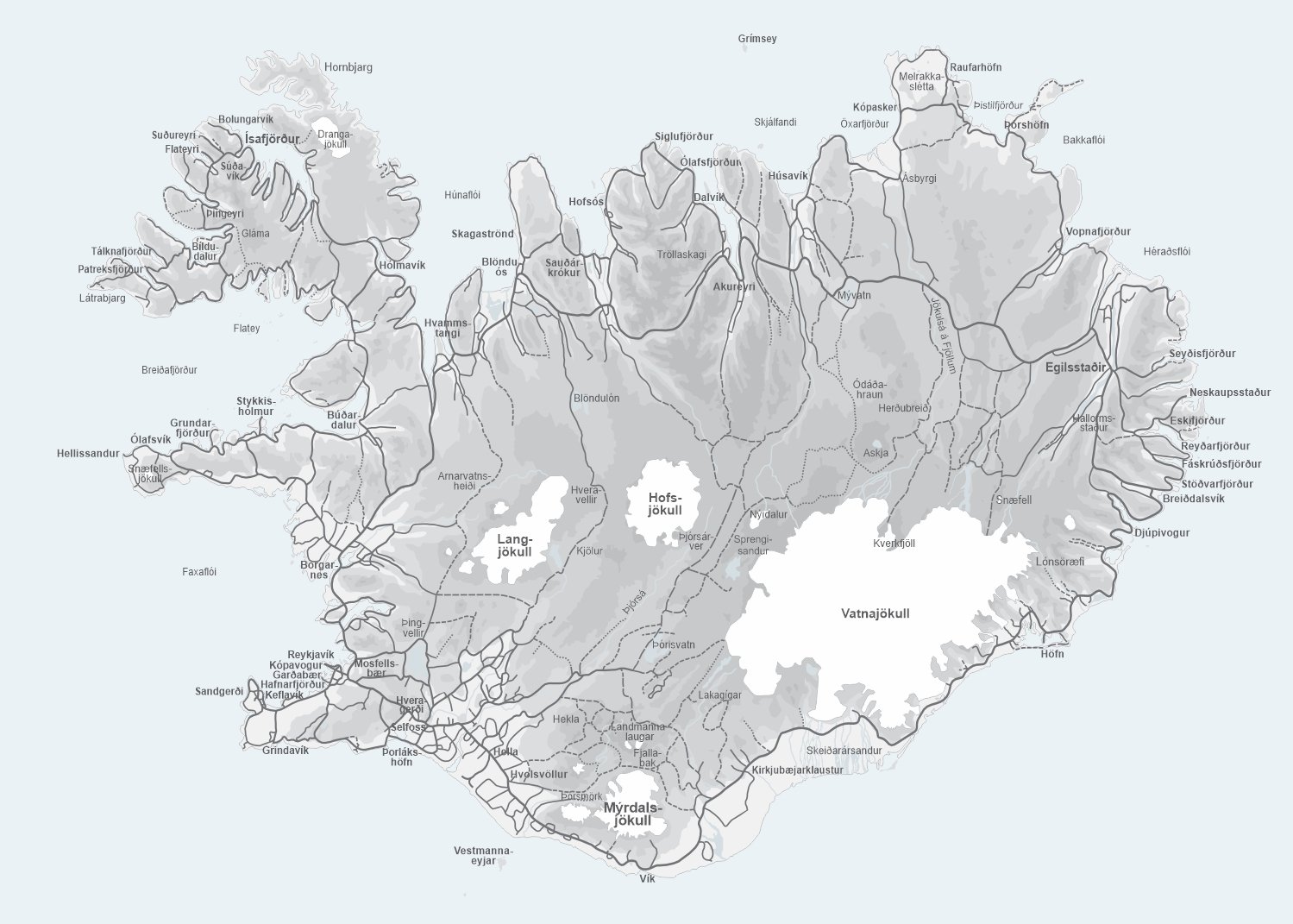 Map of Iceland