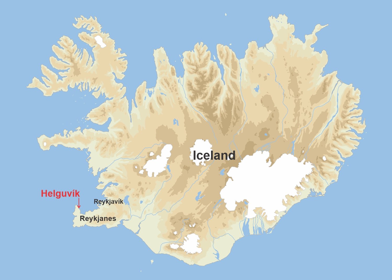 Map of Iceland - Helguvík