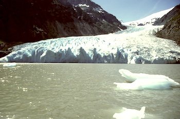 A melting glacier